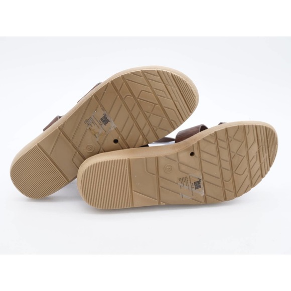 Muk Luks Sandals Womens 8 Brown Croc Print Faux Leather Slingback Open Toe - Picture 9 of 9